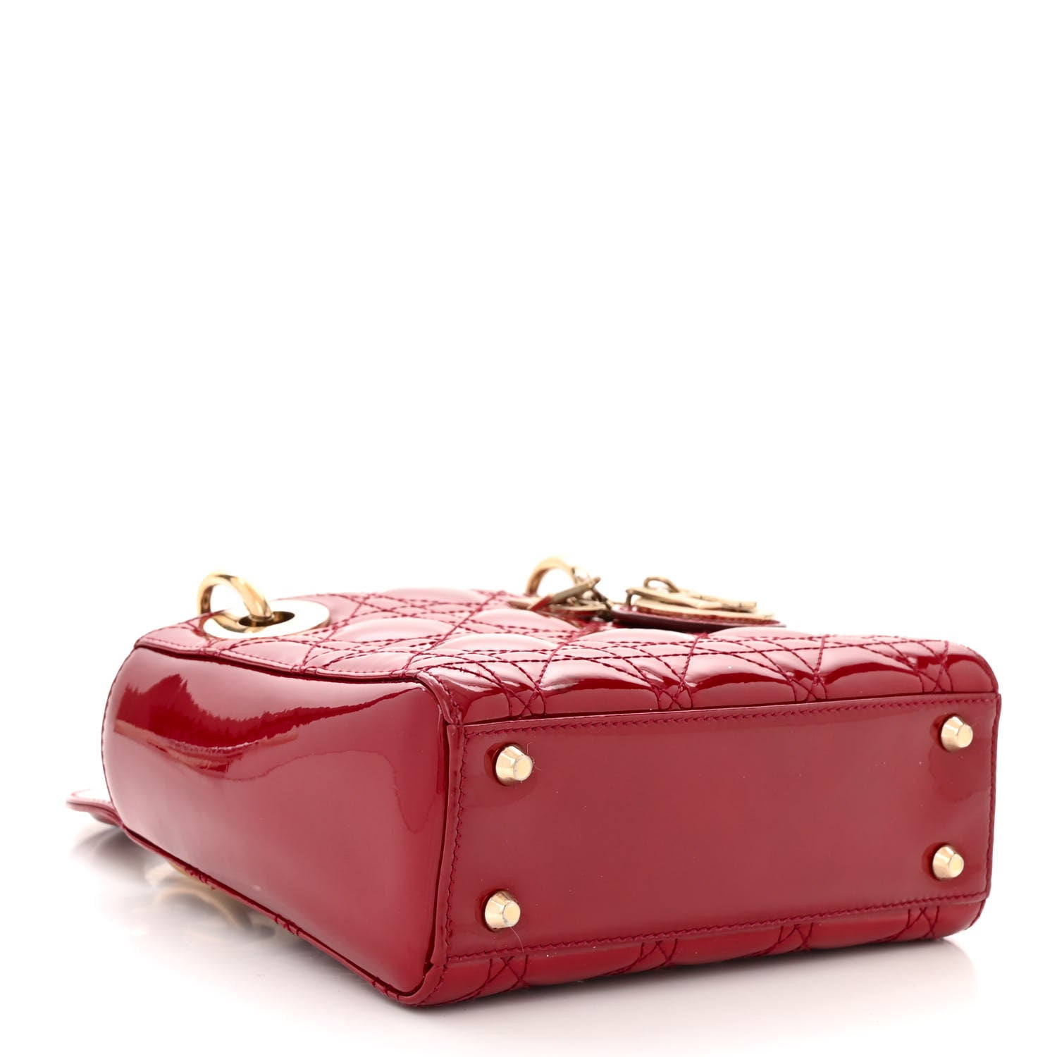 Christian Dior Patent Cannage Mini Lady Dior Red 4 of 11