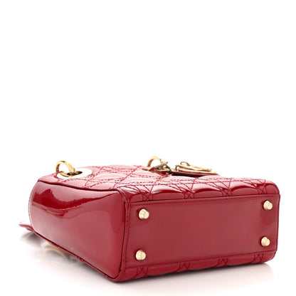 Christian Dior Patent Cannage Mini Lady Dior Red 4 of 11