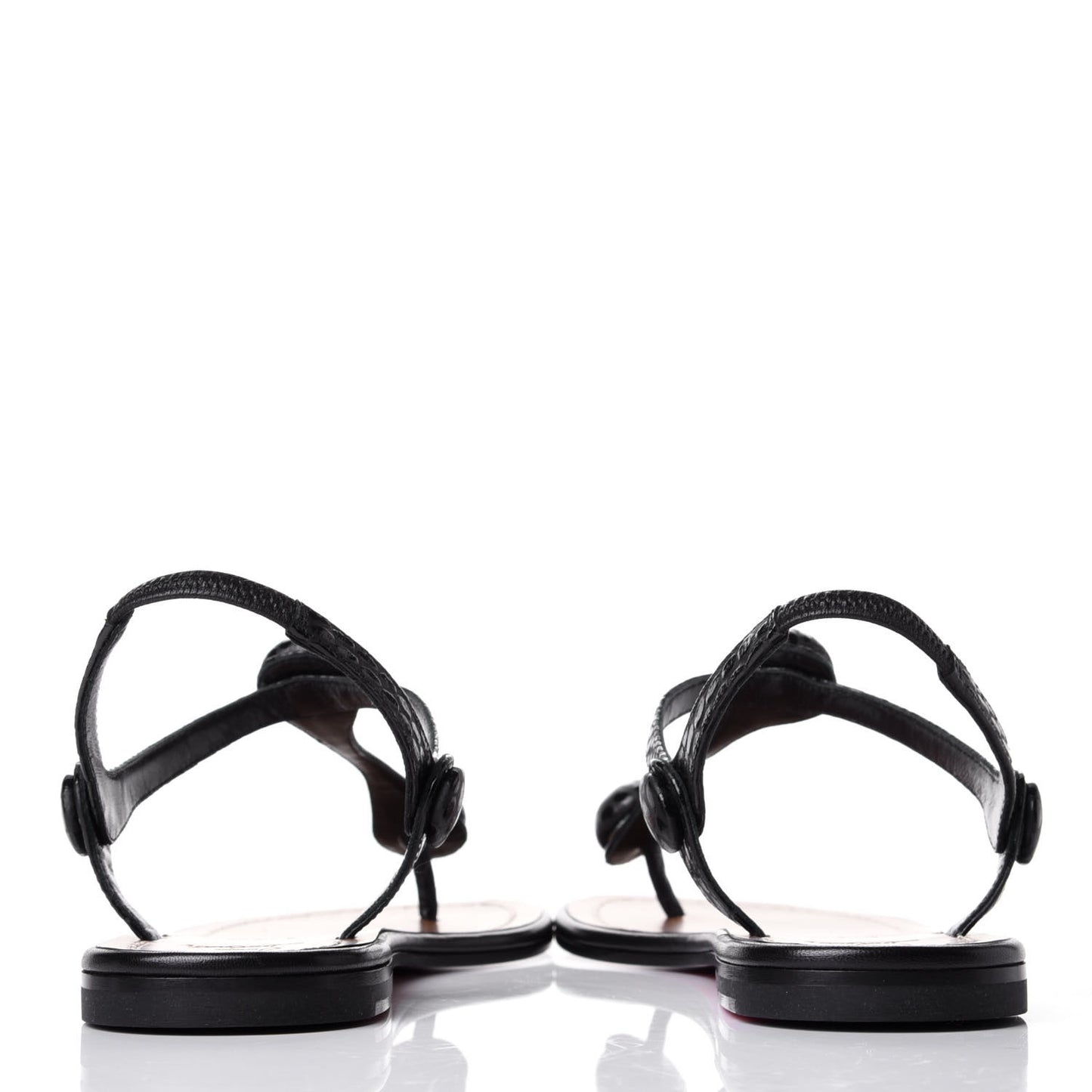 Calfskin Jurassic Planet Ball Sandal Flats 36 Black