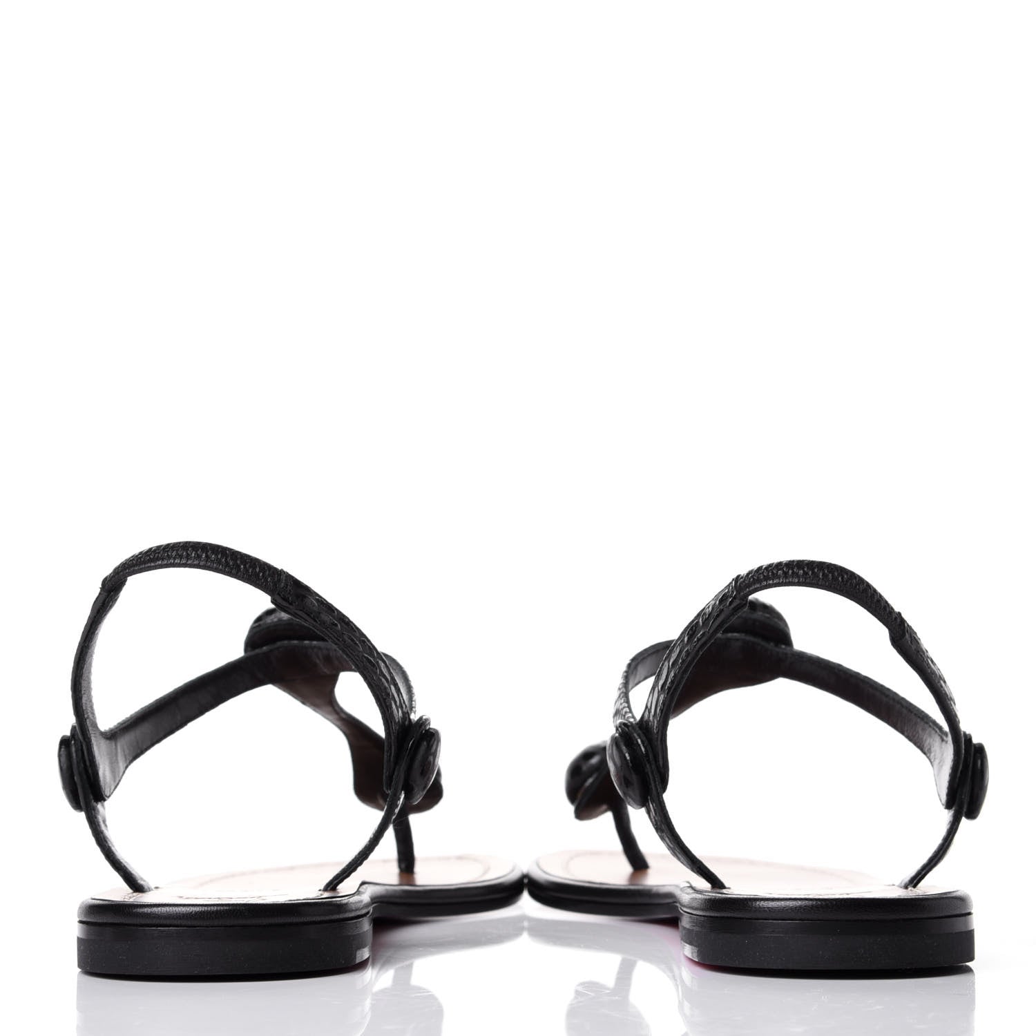 Christian Louboutin Calfskin Jurassic Planet Ball Sandal Flats 36 Black 6 of 9