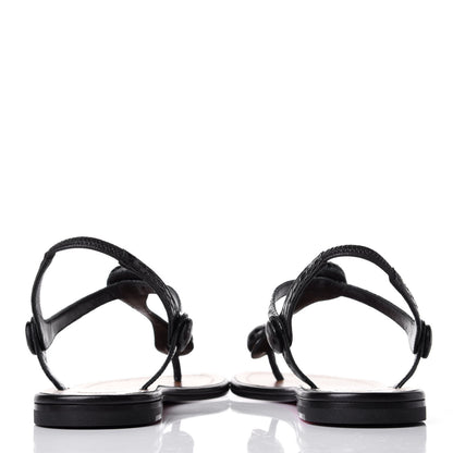 Christian Louboutin Calfskin Jurassic Planet Ball Sandal Flats 36 Black 6 of 9