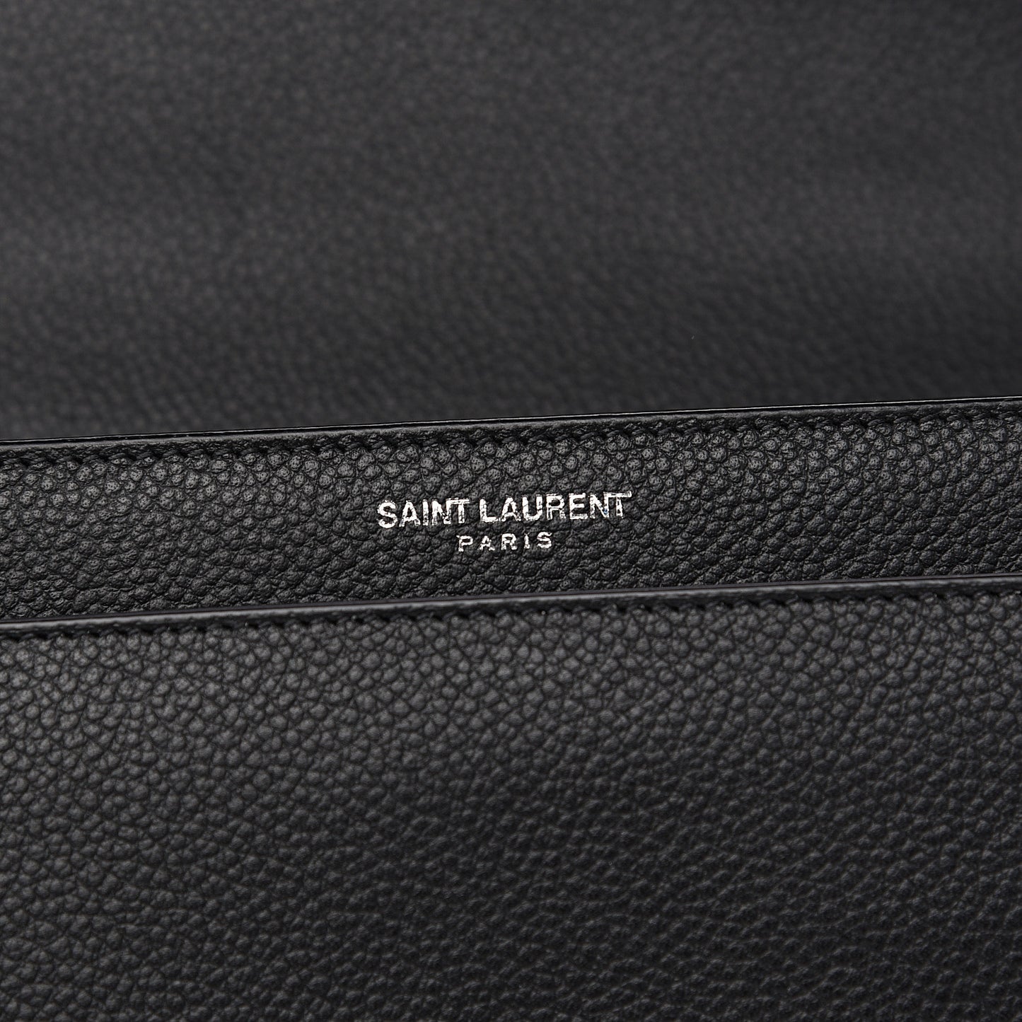 Grained Calfskin Monogram Sunset Satchel Black