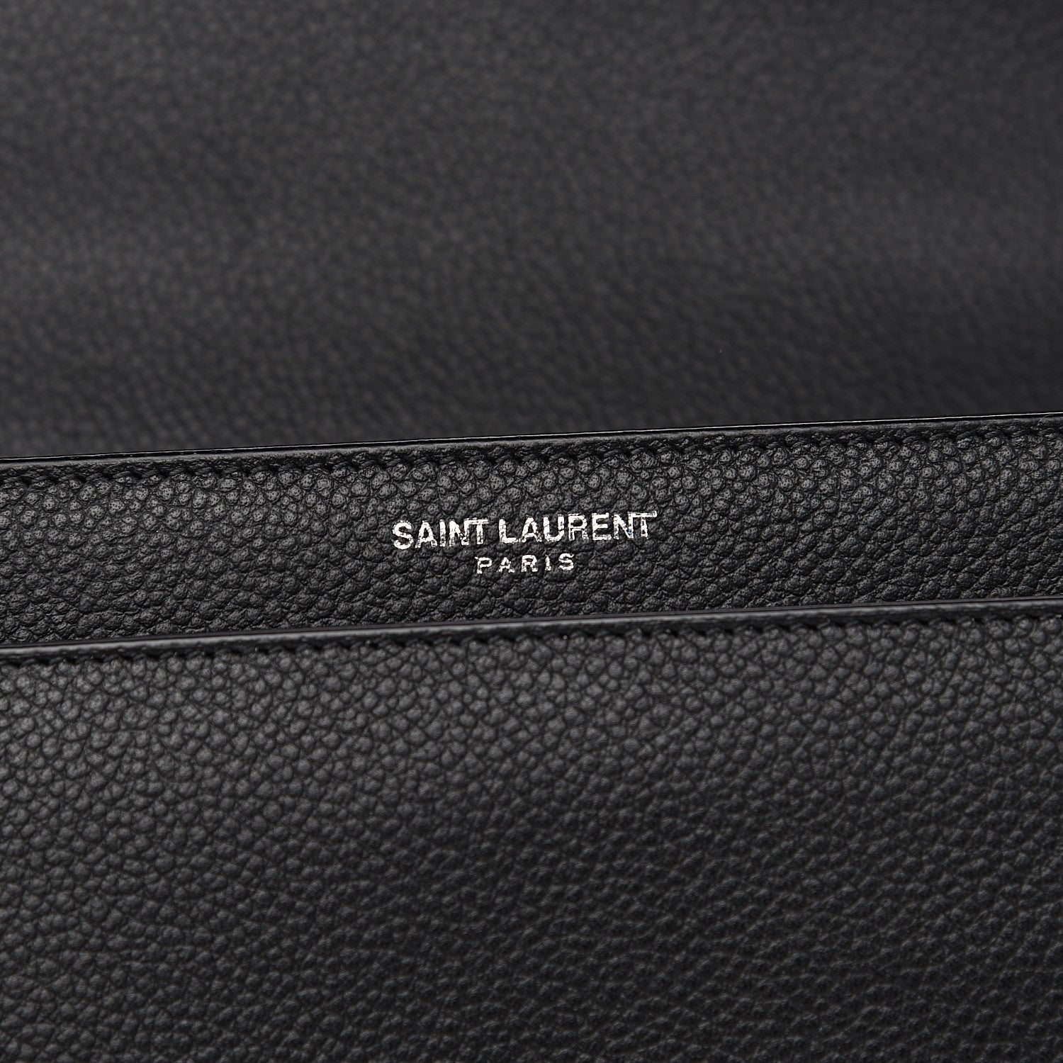 Saint Laurent Grained Calfskin Monogram Sunset Satchel Black 5 of 8