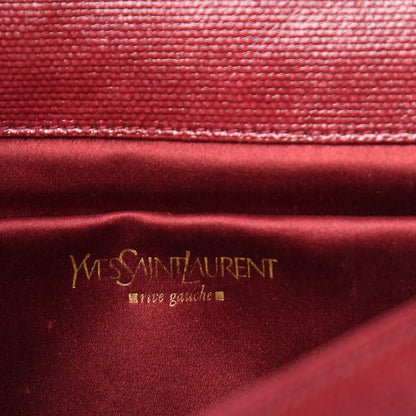 Saint Laurent Coated Linen Large Belle De Jour Clutch Palissandre 6 of 12