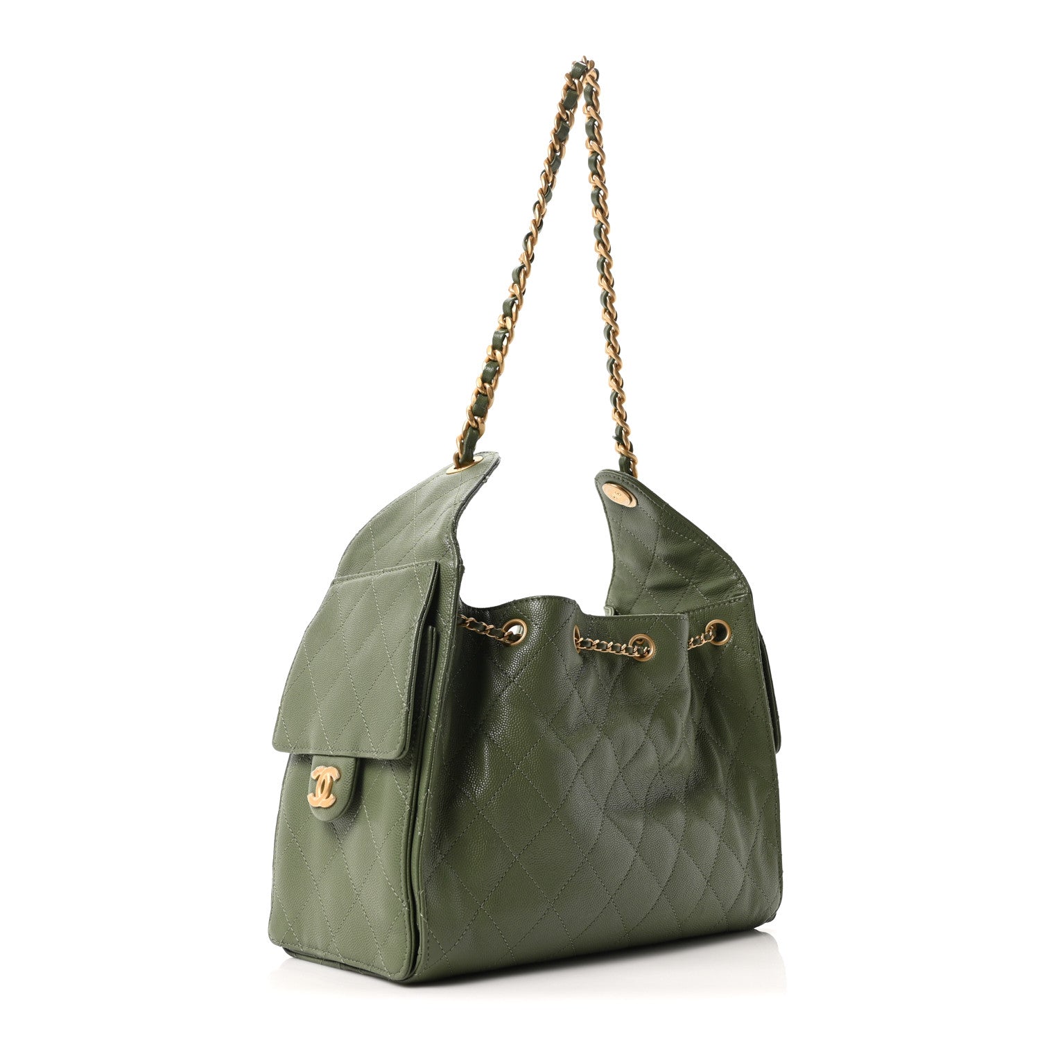Chanel Caviar Quilted Small Chanel 25 Handbag Khaki 3 of 10