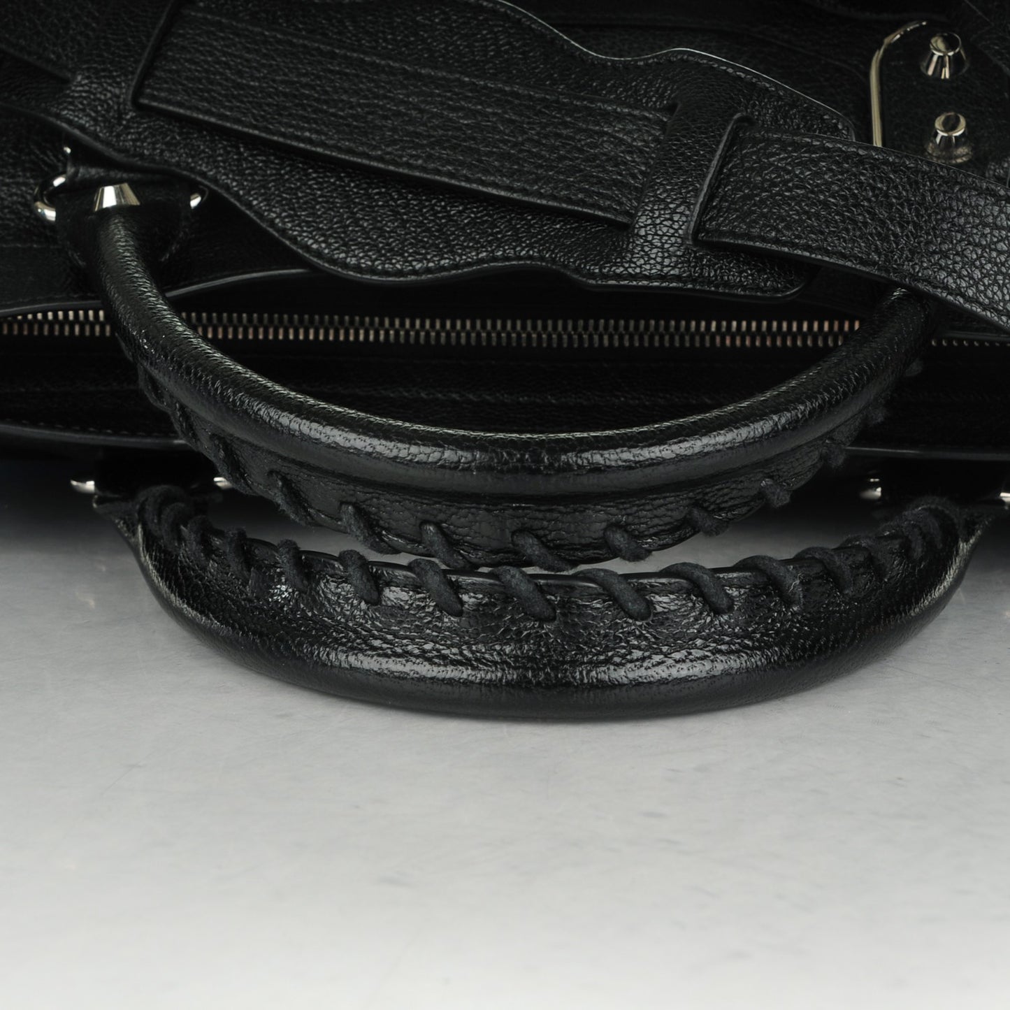 Chevre Silver Metallic Edge City Black