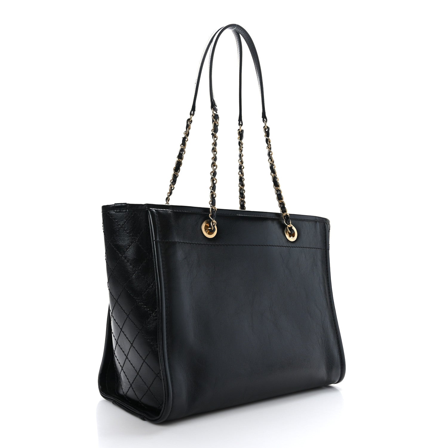 Chanel Aged Calfskin Small Charms Deauville Tote Black 3 of 9