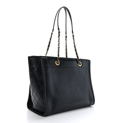 Chanel Aged Calfskin Small Charms Deauville Tote Black 3 of 9