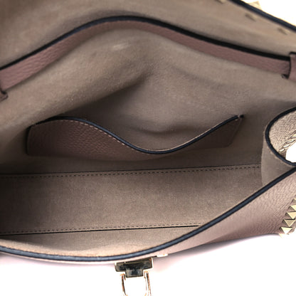 Valentino Garavani Pebbled Calfskin Medium Rockstud Flip Lock Crossbody Bag Lipstick 4 of 7