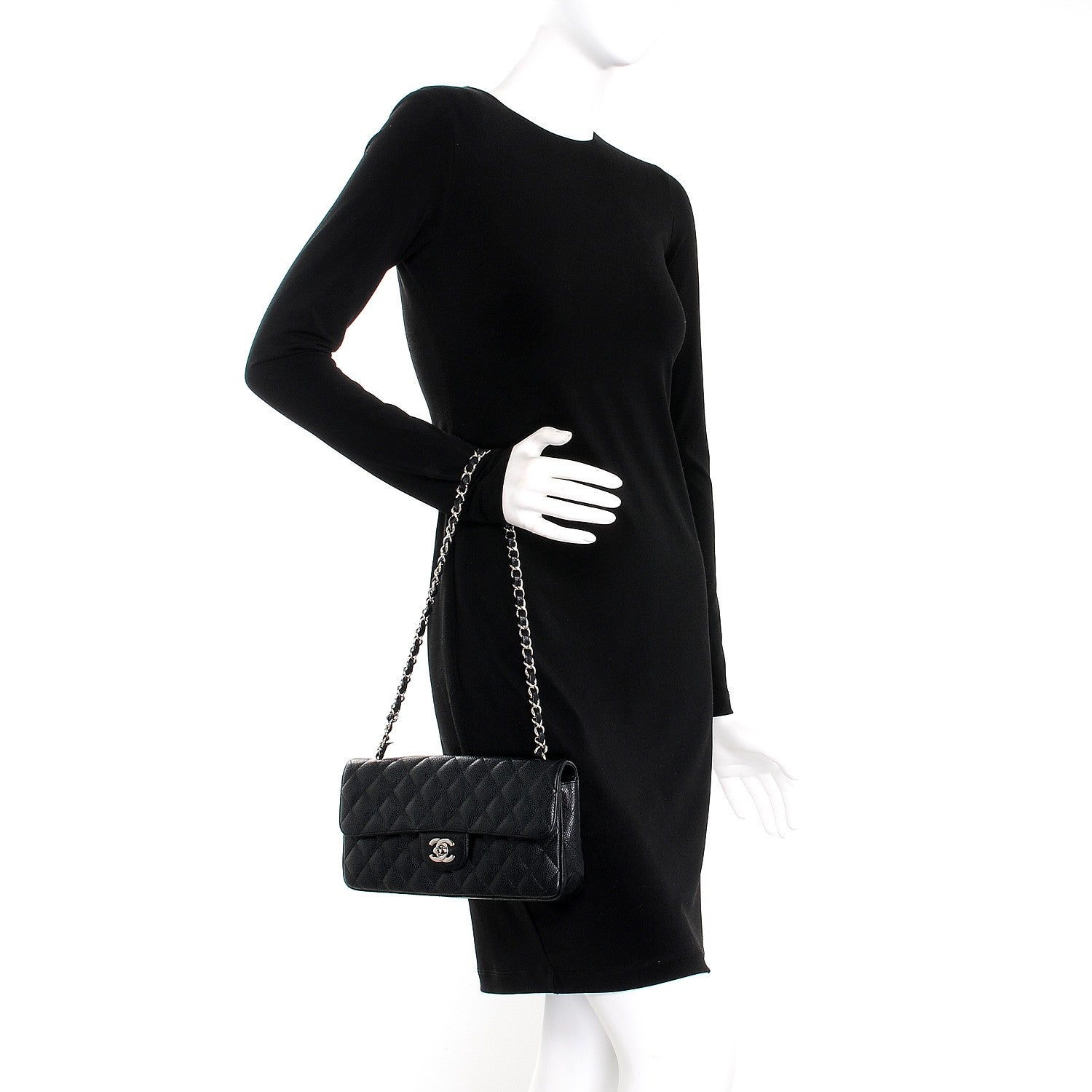 Chanel Caviar Quilted East West Flap Black 2 of 8