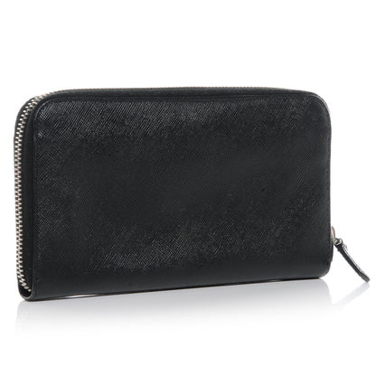 Prada Saffiano Zip Around Wallet Nero Black 4 of 9