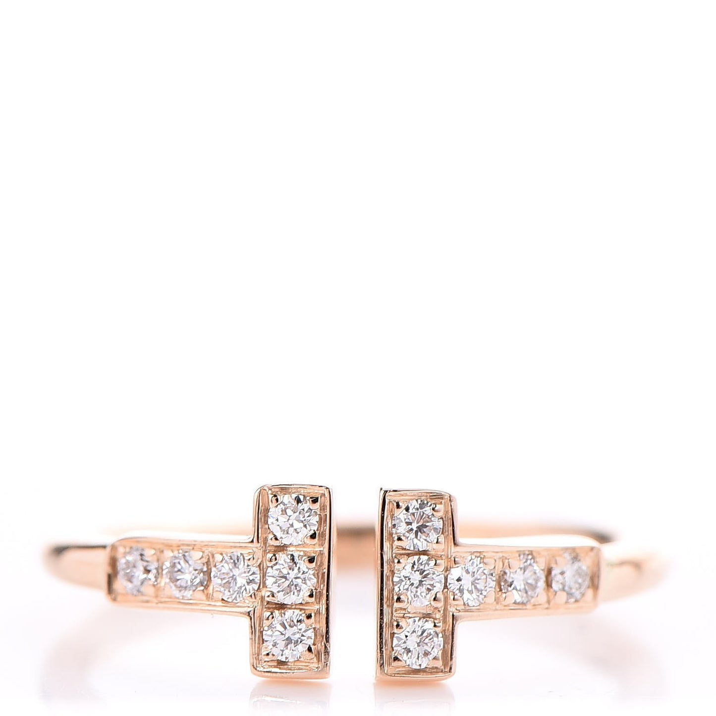 18K Yellow Gold Diamond T Wire Ring 50 5.5