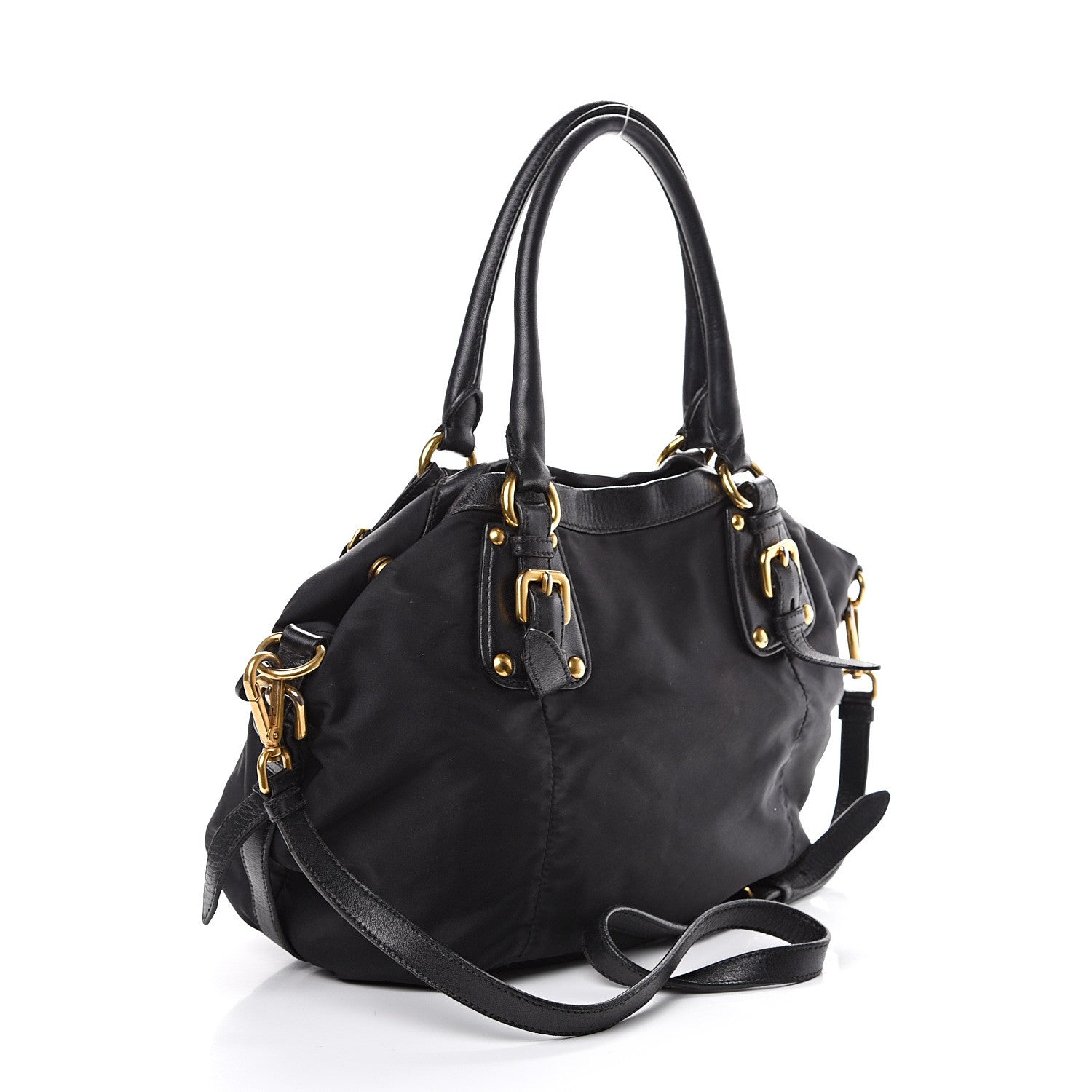Prada Tessuto Nylon Jacquard Logo Tote Black 2 of 15