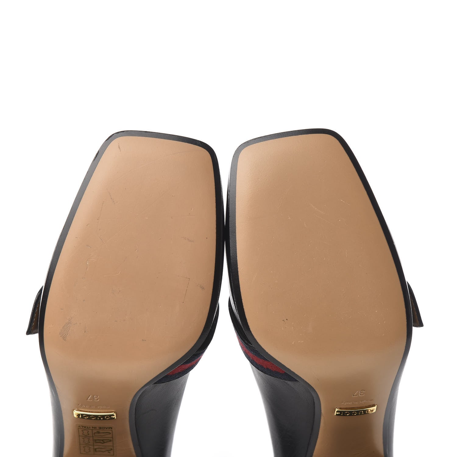 Gucci Malaga Kid Web Pearl Embellished Peyton 75mm Loafer Pumps 37 Black 6 of 13