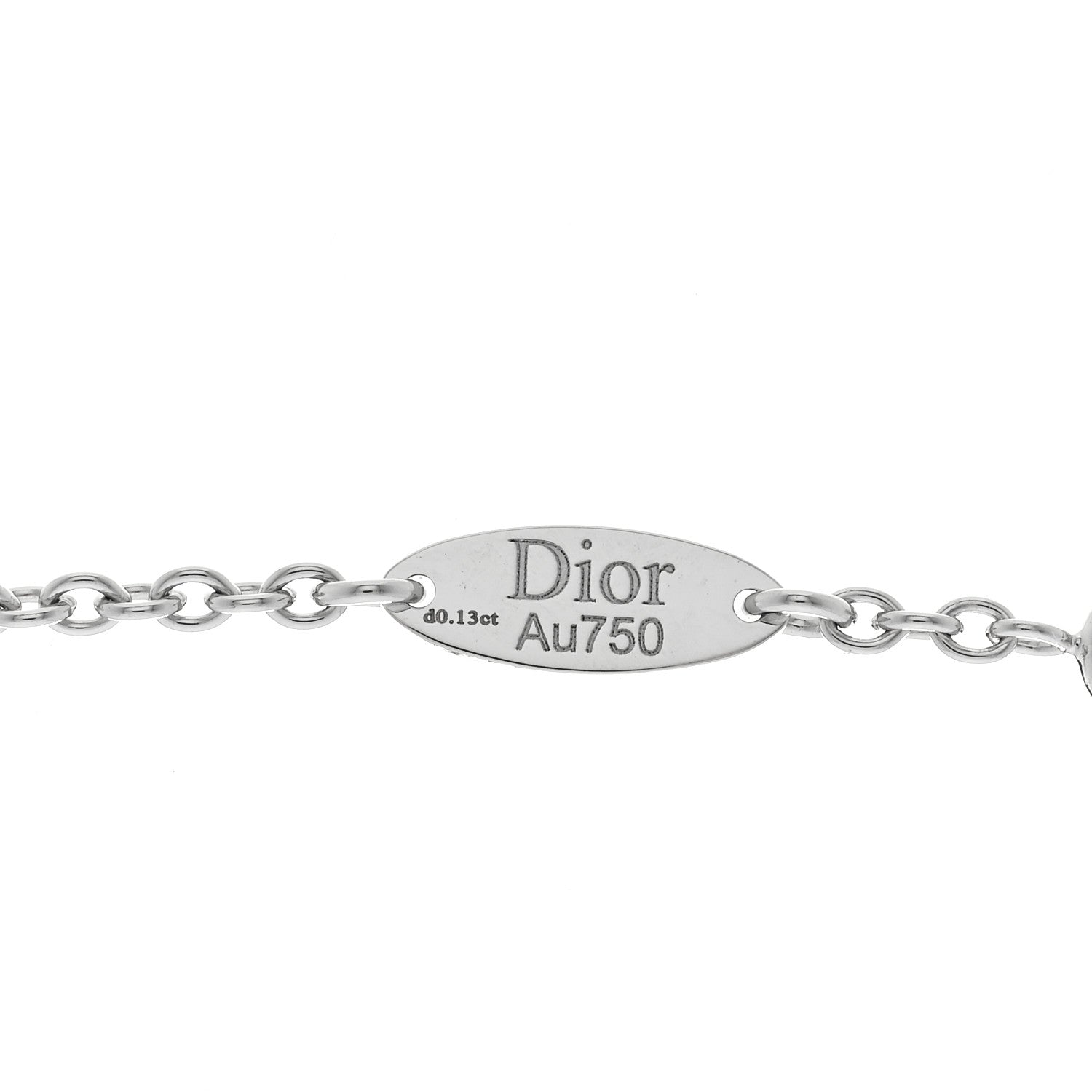 Christian Dior 18K White Gold Diamond Mimirose Pendant Necklace