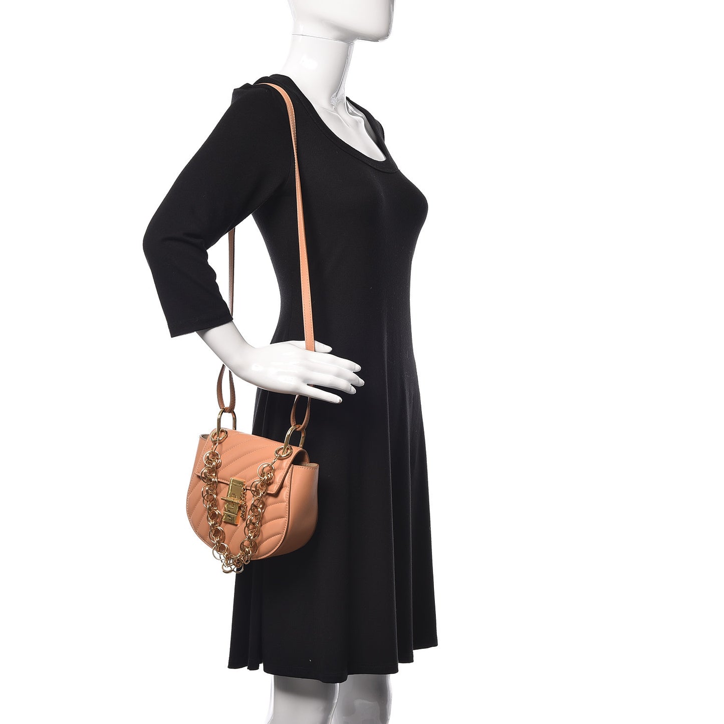 Calfskin Quilted Mini Drew Bijou Shoulder Bag Blushy Pink