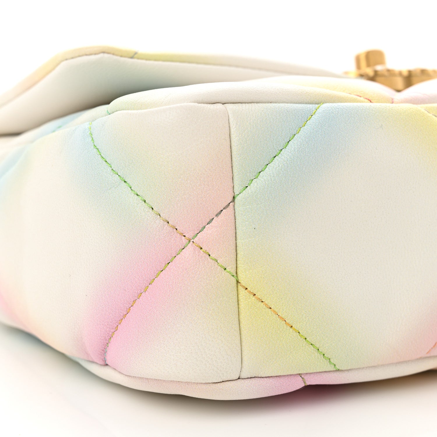 Chanel Printed Goatskin Quilted Medium Chanel 19 Flap White Multicolor 9 of 13