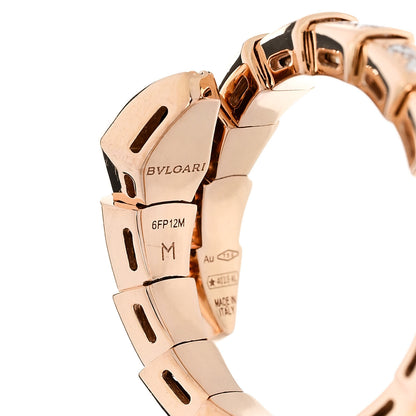 Bulgari 18K Rose Gold Diamond Serpenti Viper Pave Ring M 4 of 5