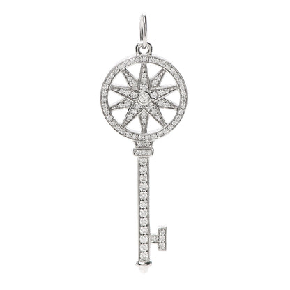 Tiffany Platinum Diamond Star Key Pendant 1 of 4
