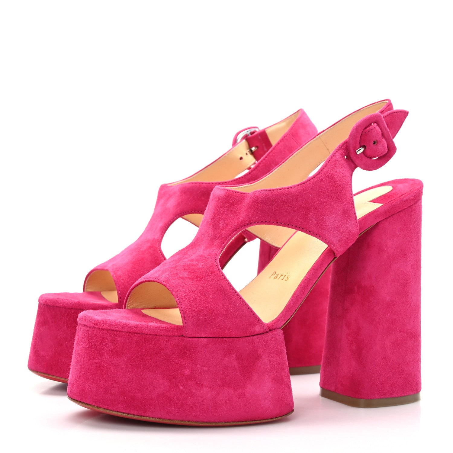 Christian Louboutin Veau Velours Foolish 130 Platform Sandals 37 Bomba 3 of 7