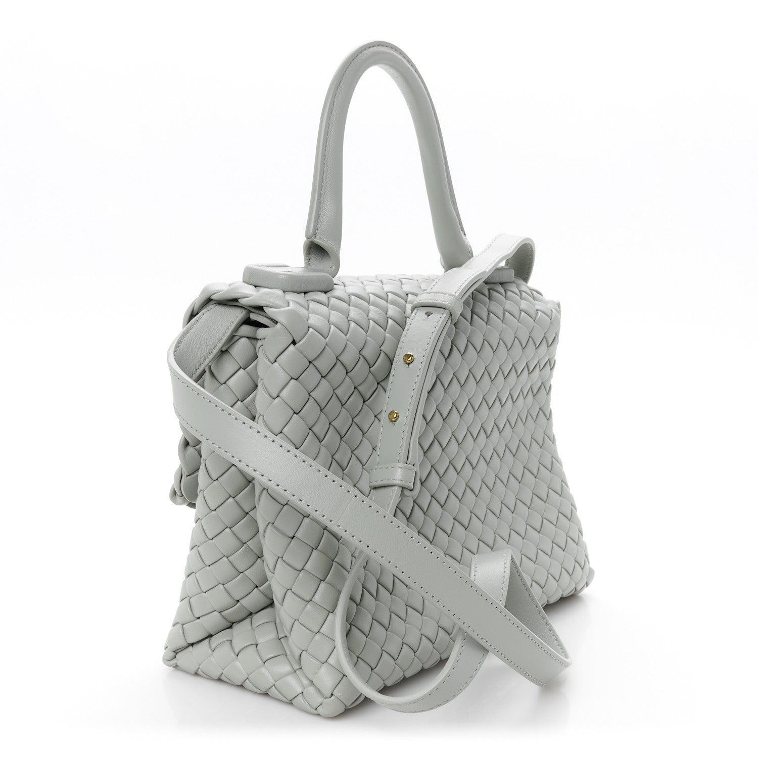 Bottega Veneta Nappa Intrecciato Patti Top Handle Bag Agate Grey 3 of 13