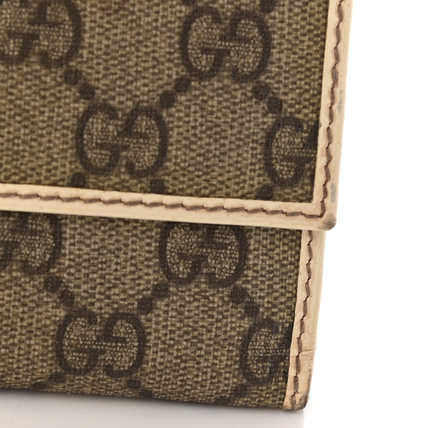 GG Plus Monogram Joy Continental Flap Wallet Beige Ebony Gesso
