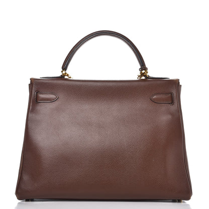 Hermes Courchevel Retourne Kelly 32 Chocolate 4 of 37