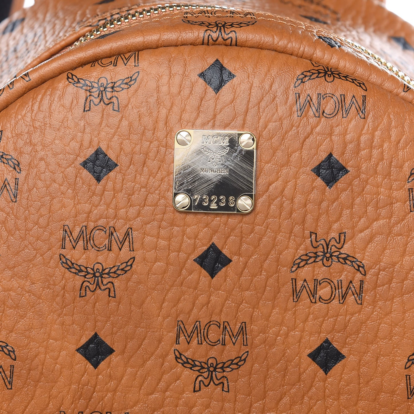 Visetos Small Side Stud Stark Backpack Cognac