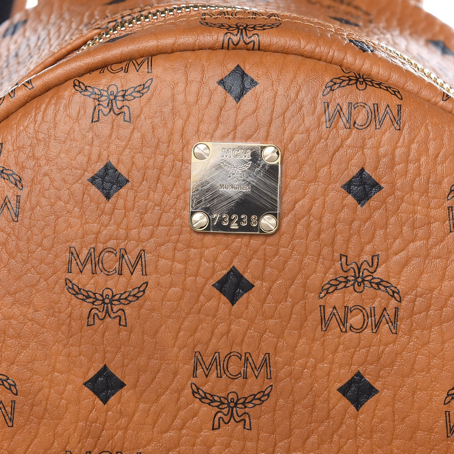 MCM Visetos Small Side Stud Stark Backpack Cognac 8 of 11