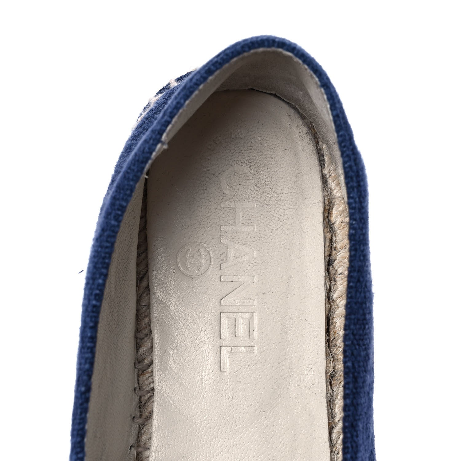 Chanel Denim Toile CC Espadrilles 37 Navy Black 8 of 9