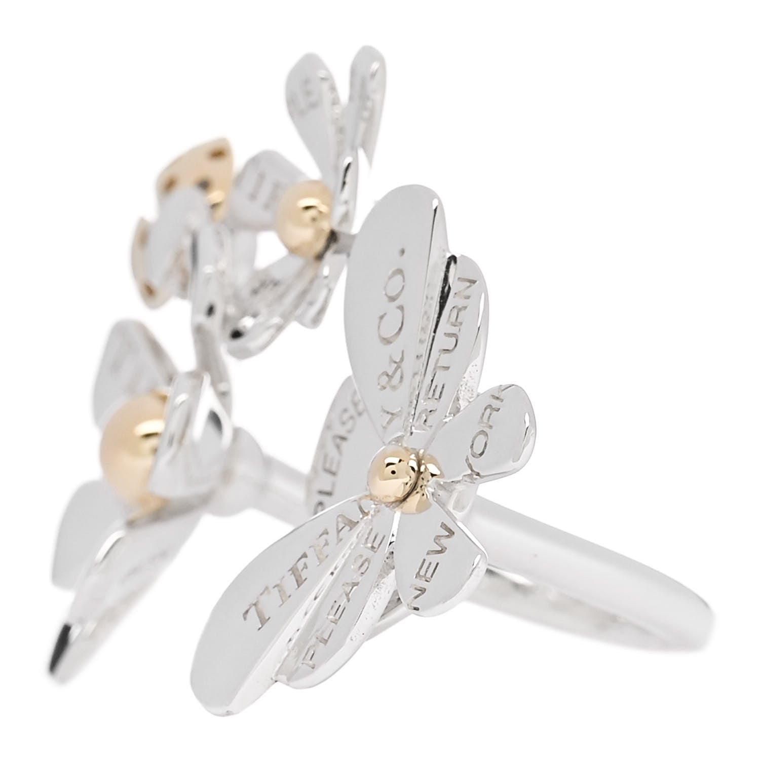 Tiffany Sterling Silver 18K Yellow Gold Return to Tiffany Love Bugs Ring 49 5 3 of 6