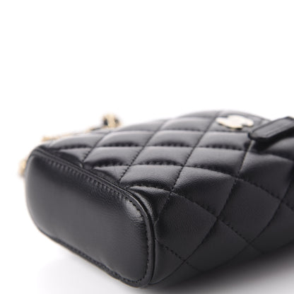 Chanel Lambskin Quilted Small Vertical Coco Beauty Vanity Case With Chain Black 8 of 10