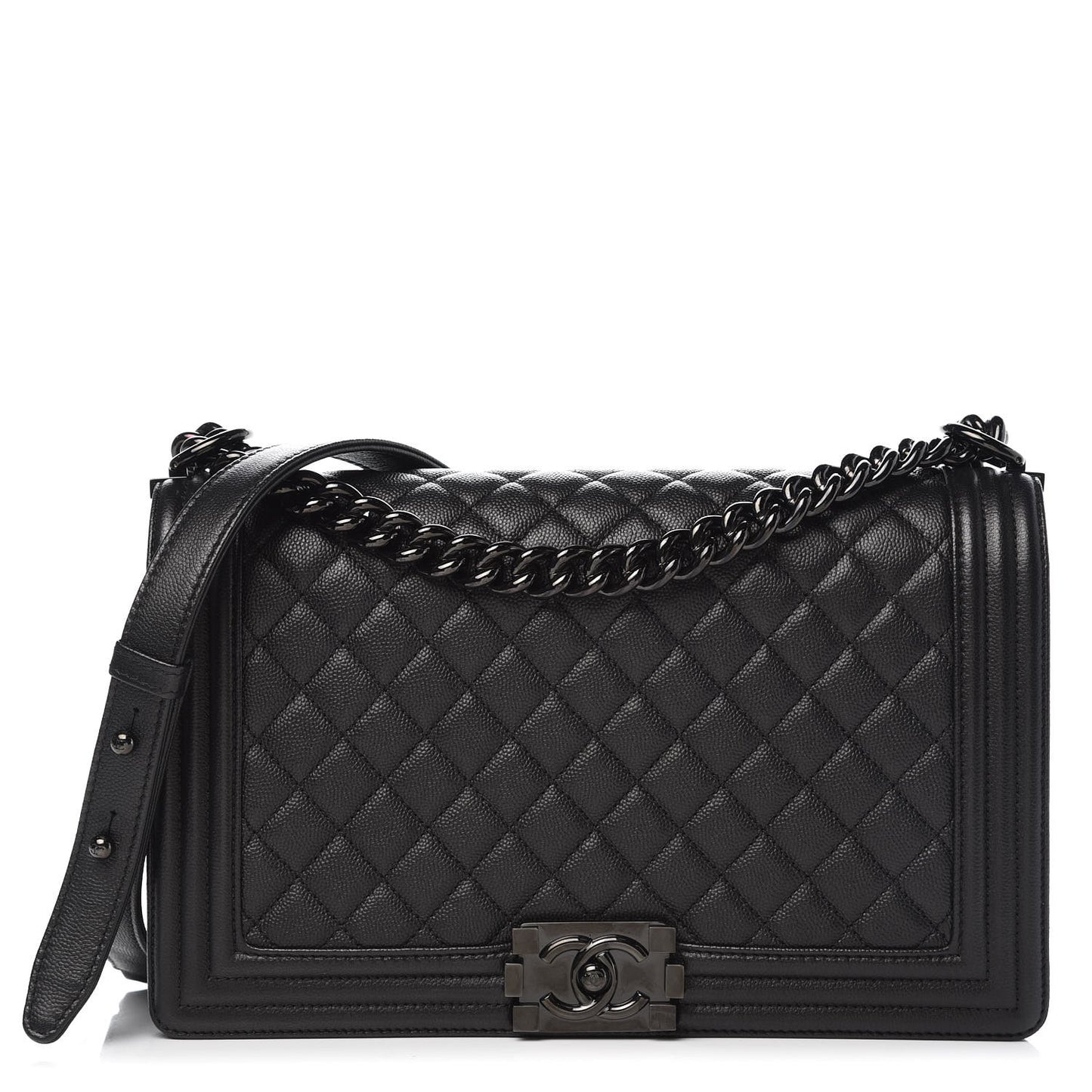 Caviar Quilted New Medium Boy Flap So Black
