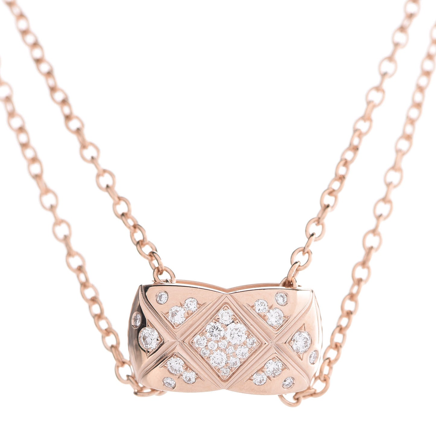 18K Beige Gold Diamond Coco Crush Necklace
