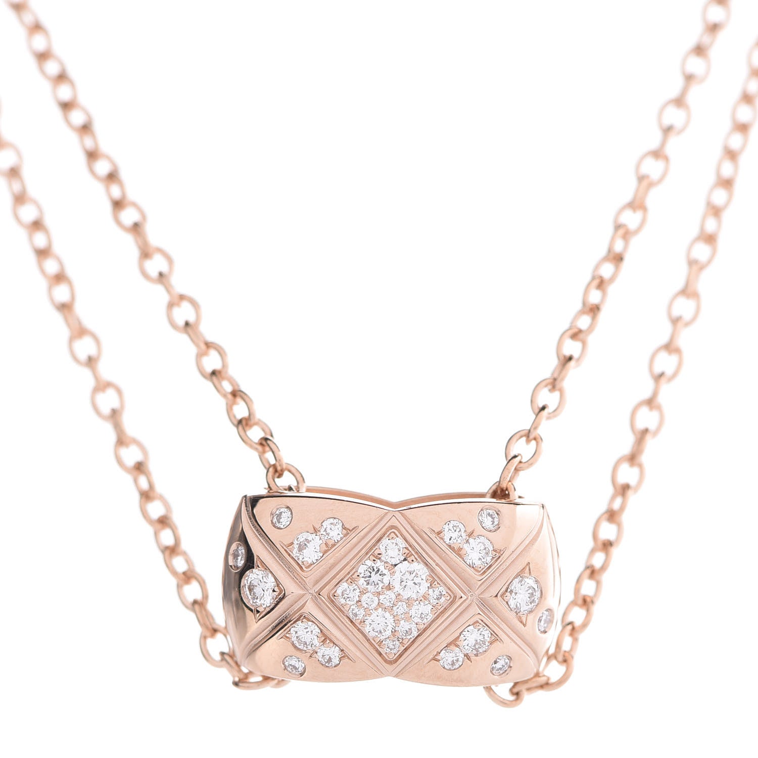 Chanel 18K Beige Gold Diamond Coco Crush Necklace 5 of 7