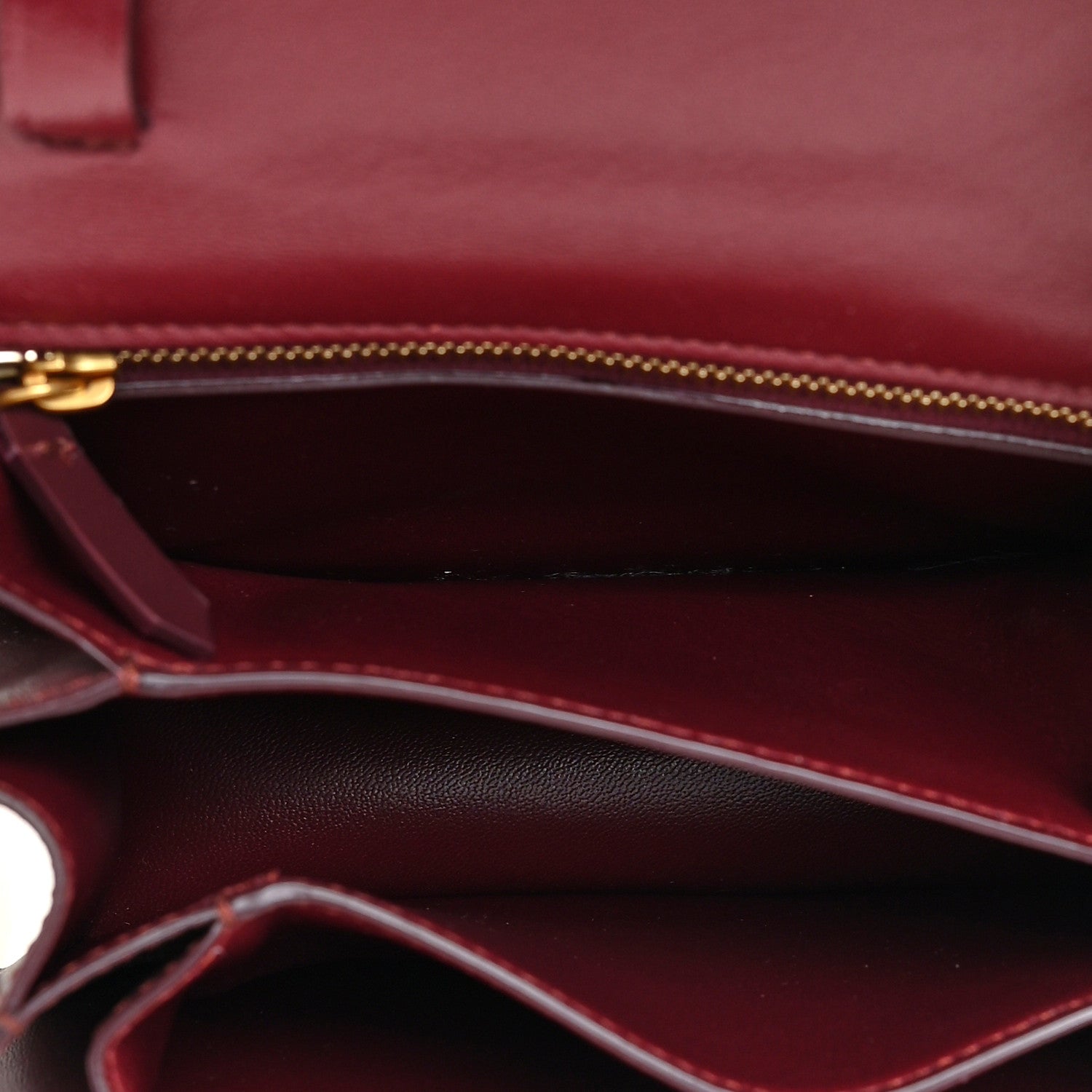 Celine Box Calfskin Small Classic Box Flap Bag Burgundy 7 of 17