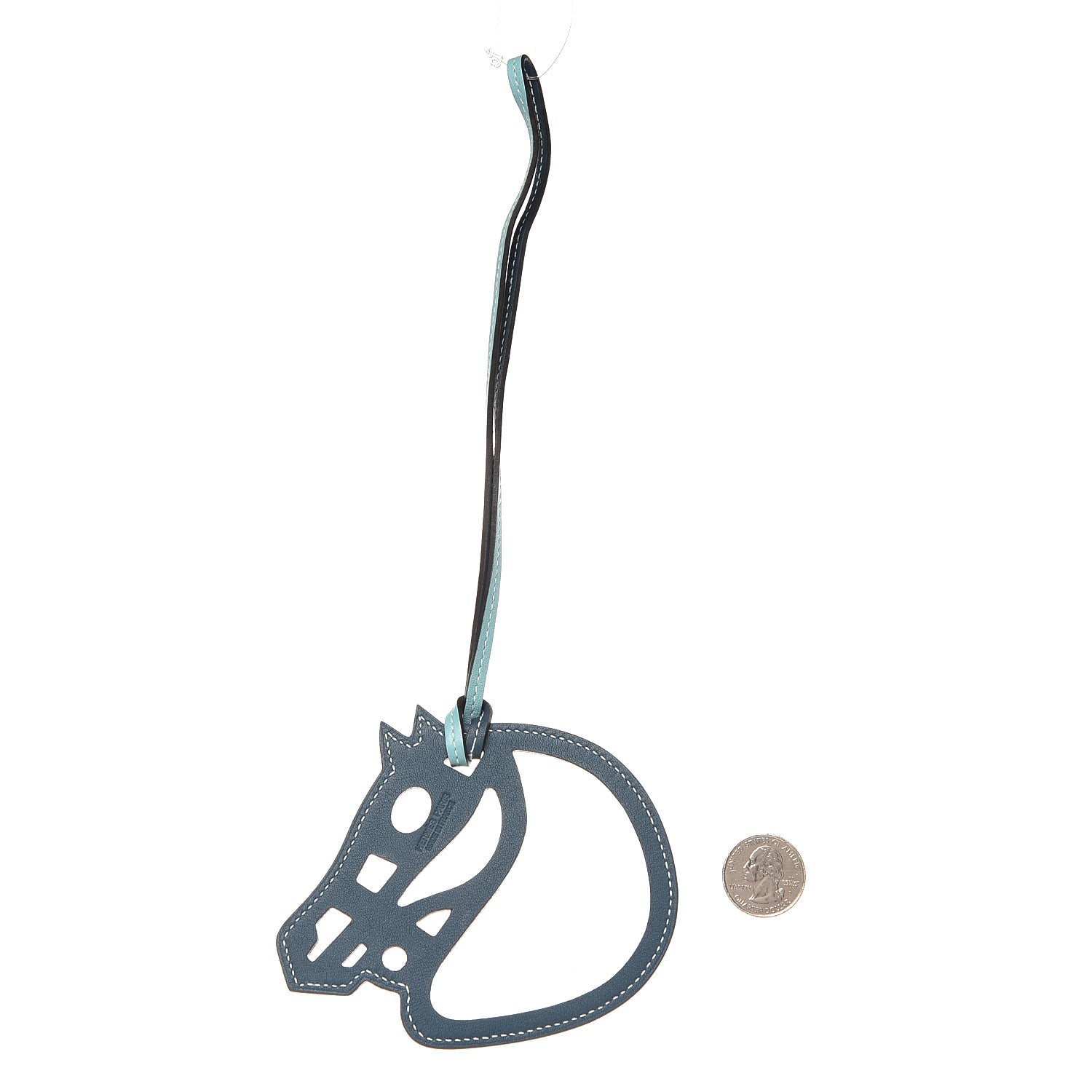 Hermes Swift Paddock Cheval Horse Bag Charm Colvert Bleu Atoll 2 of 3