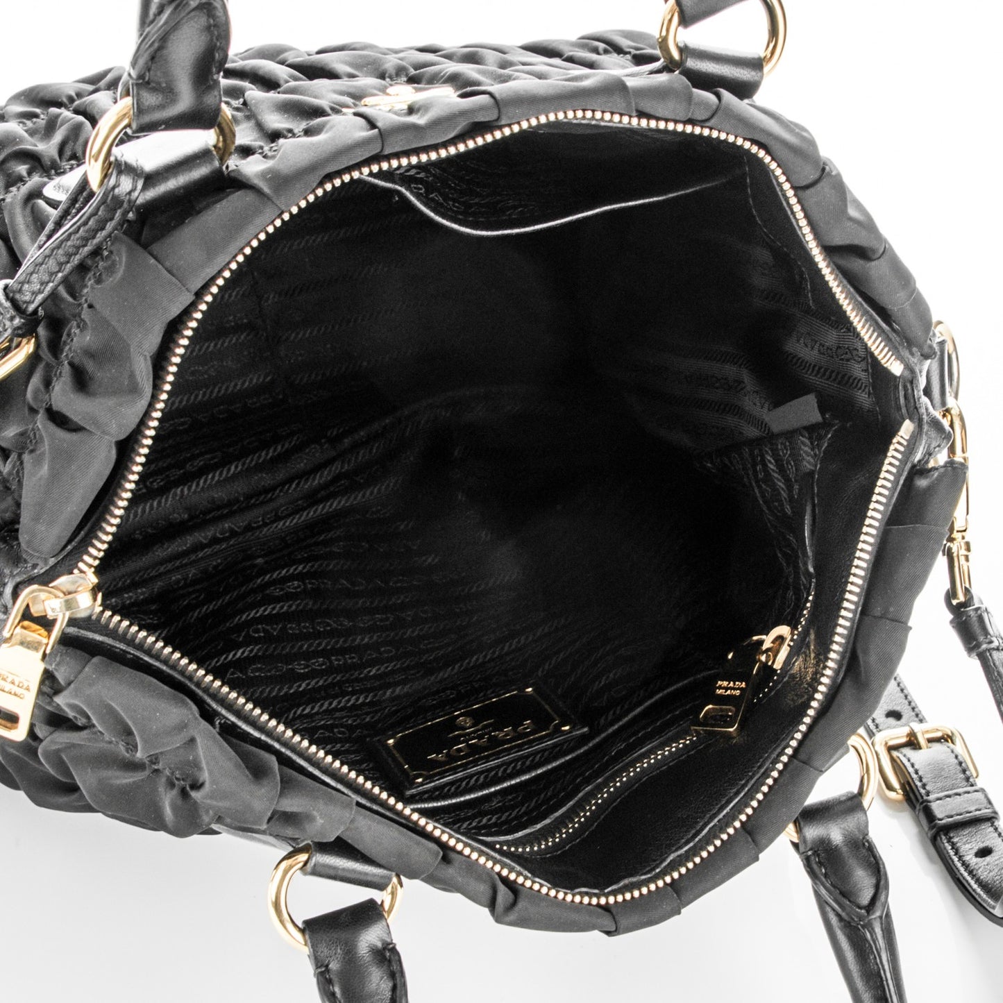 Tessuto Nylon Gaufre Tote Nero Black