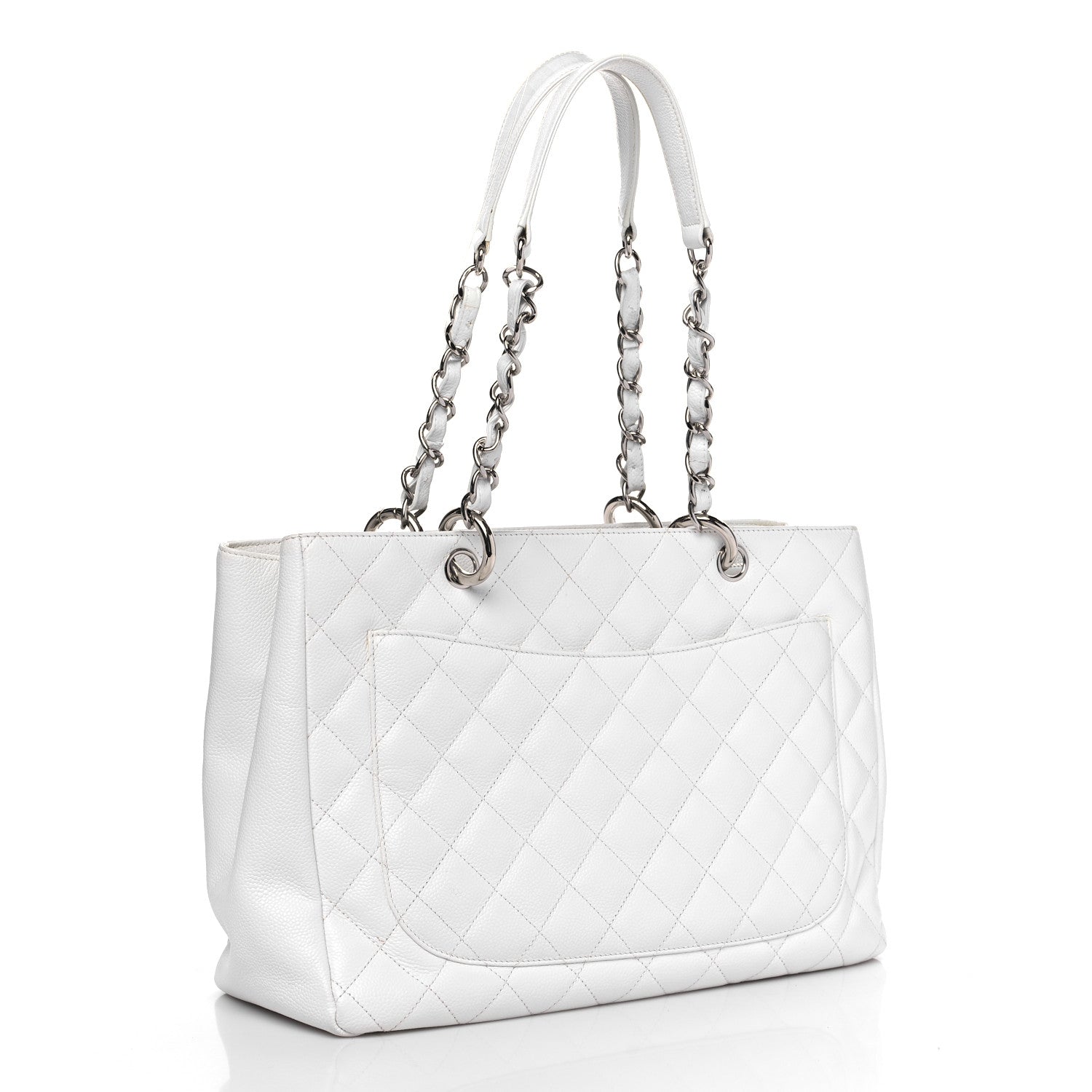Chanel Caviar Quilted Grand Shopping Tote GST White 2 of 15