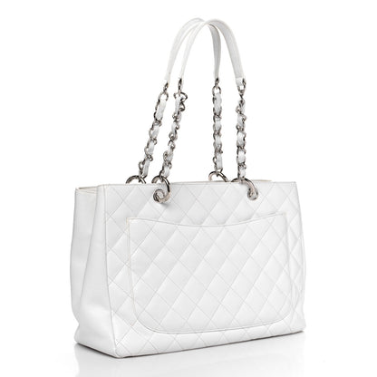 Chanel Caviar Quilted Grand Shopping Tote GST White 2 of 15