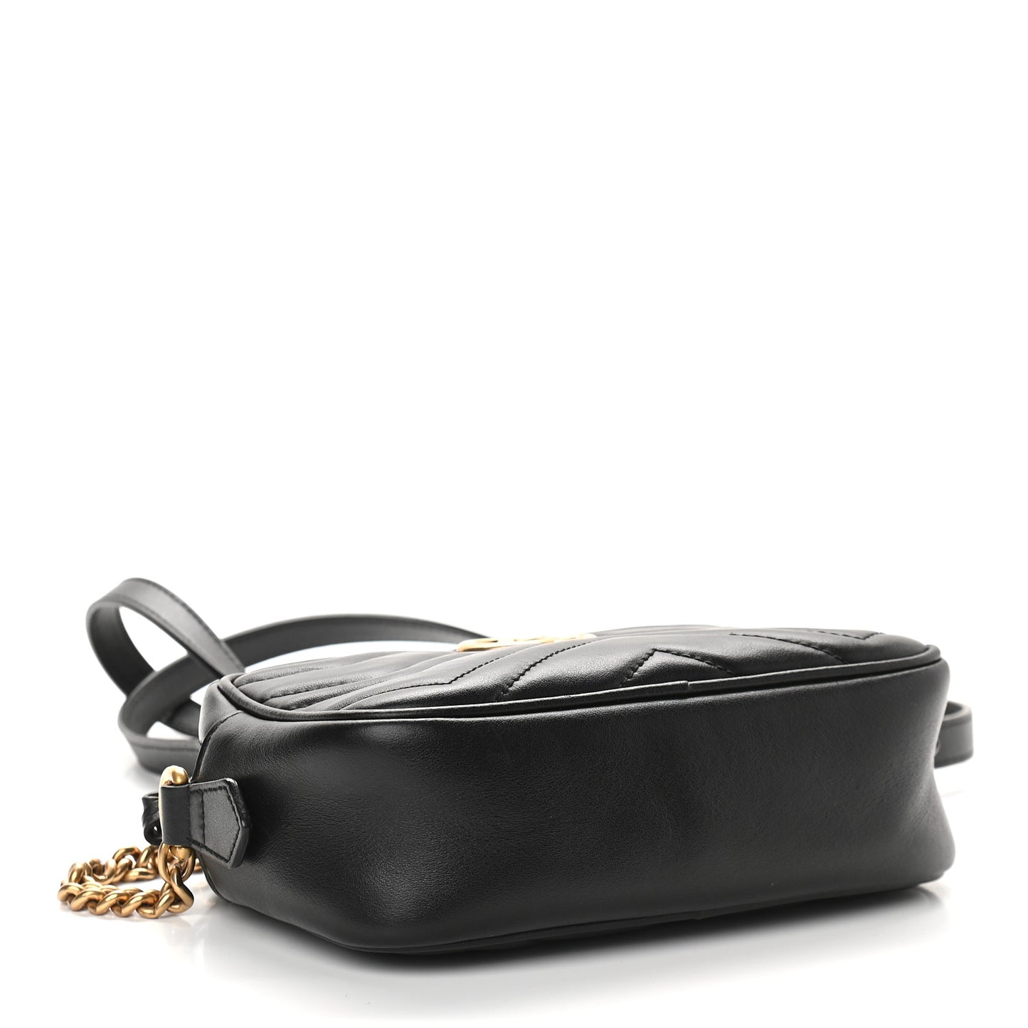 Calfskin Matelasse Mini GG Marmont Chain Shoulder Bag Black
