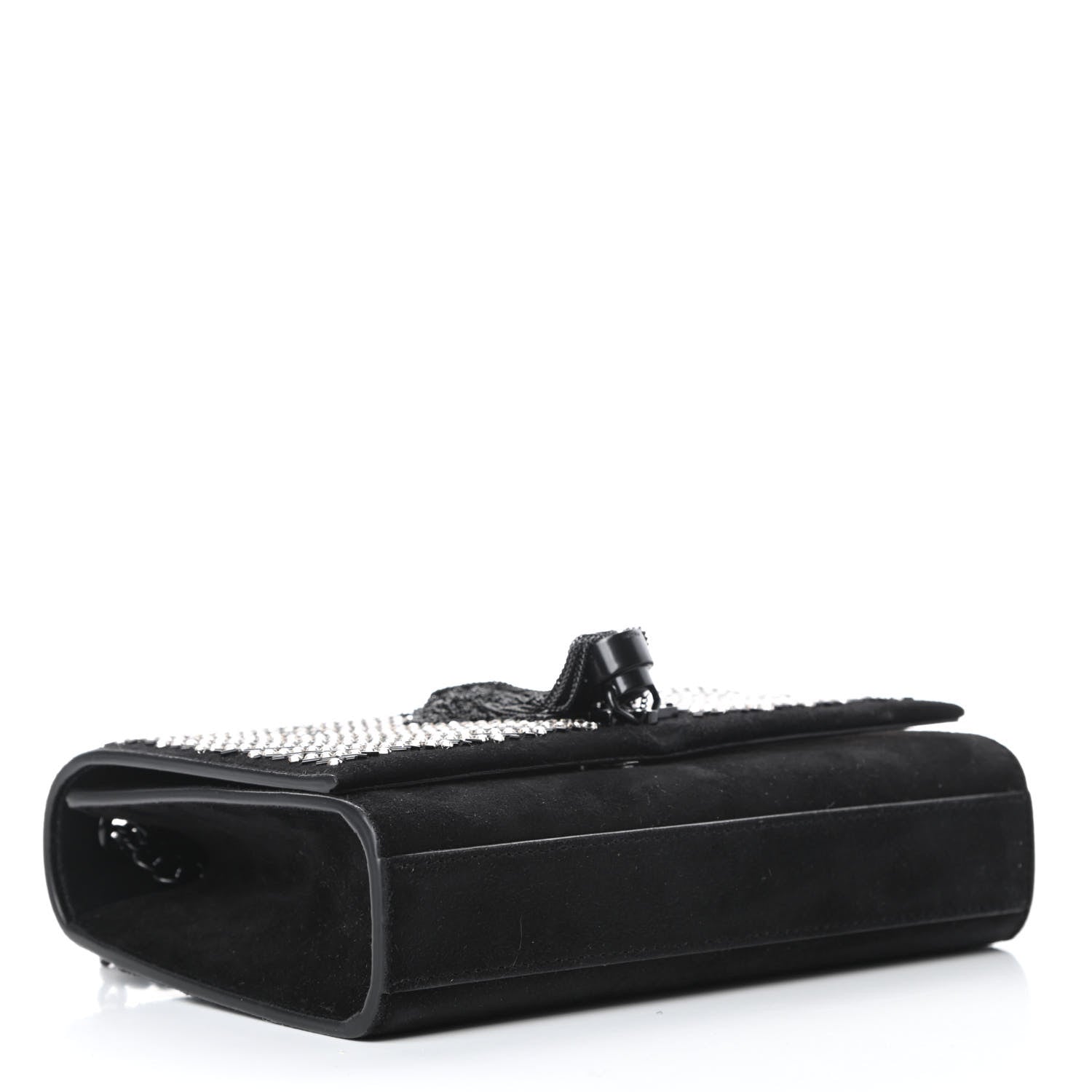 Saint Laurent Suede Crystal Small Classic Monogram Kate Satchel Black 4 of 11