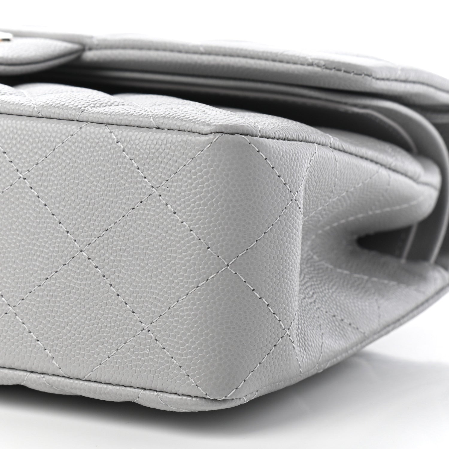 Chanel Caviar Quilted Small Double Flap Grey 9 of 10