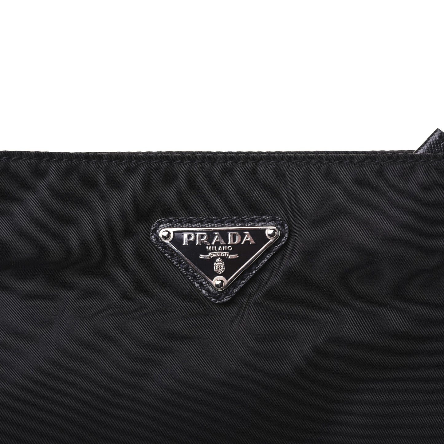 Nylon Flat Messenger Bag Black