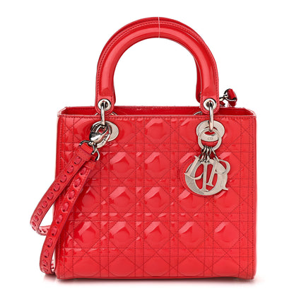 Christian Dior Patent Cannage Medium Lady Dior Red 1 of 15