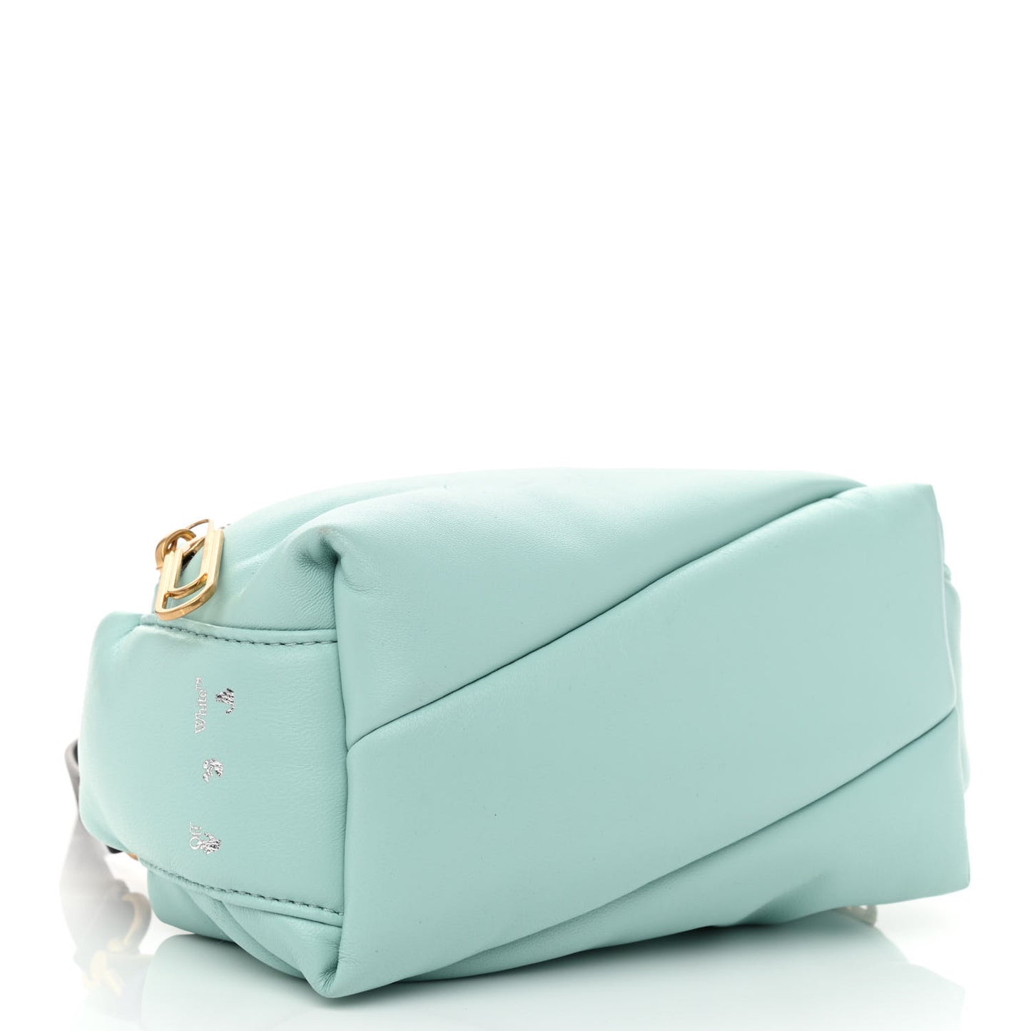 Calfskin Puffy Pump Pouch Crossbody Bag Light Blue