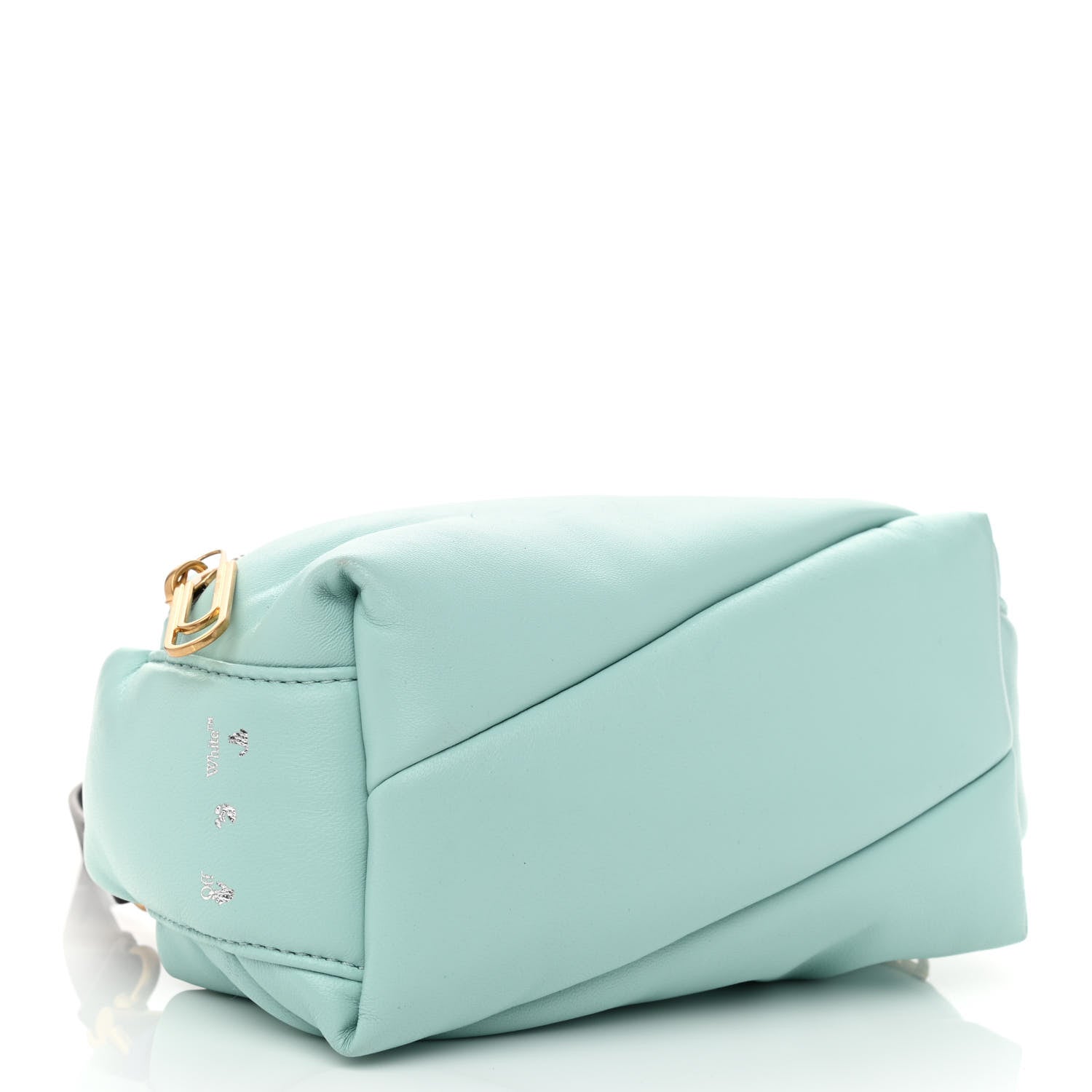 Off-White Calfskin Puffy Pump Pouch Crossbody Bag Light Blue 4 of 8