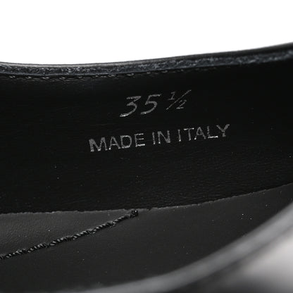 Prada Spazzolato Rois Metal Triangle Logo Monolith 55mm Mary Janes 35.5 Black 7 of 8