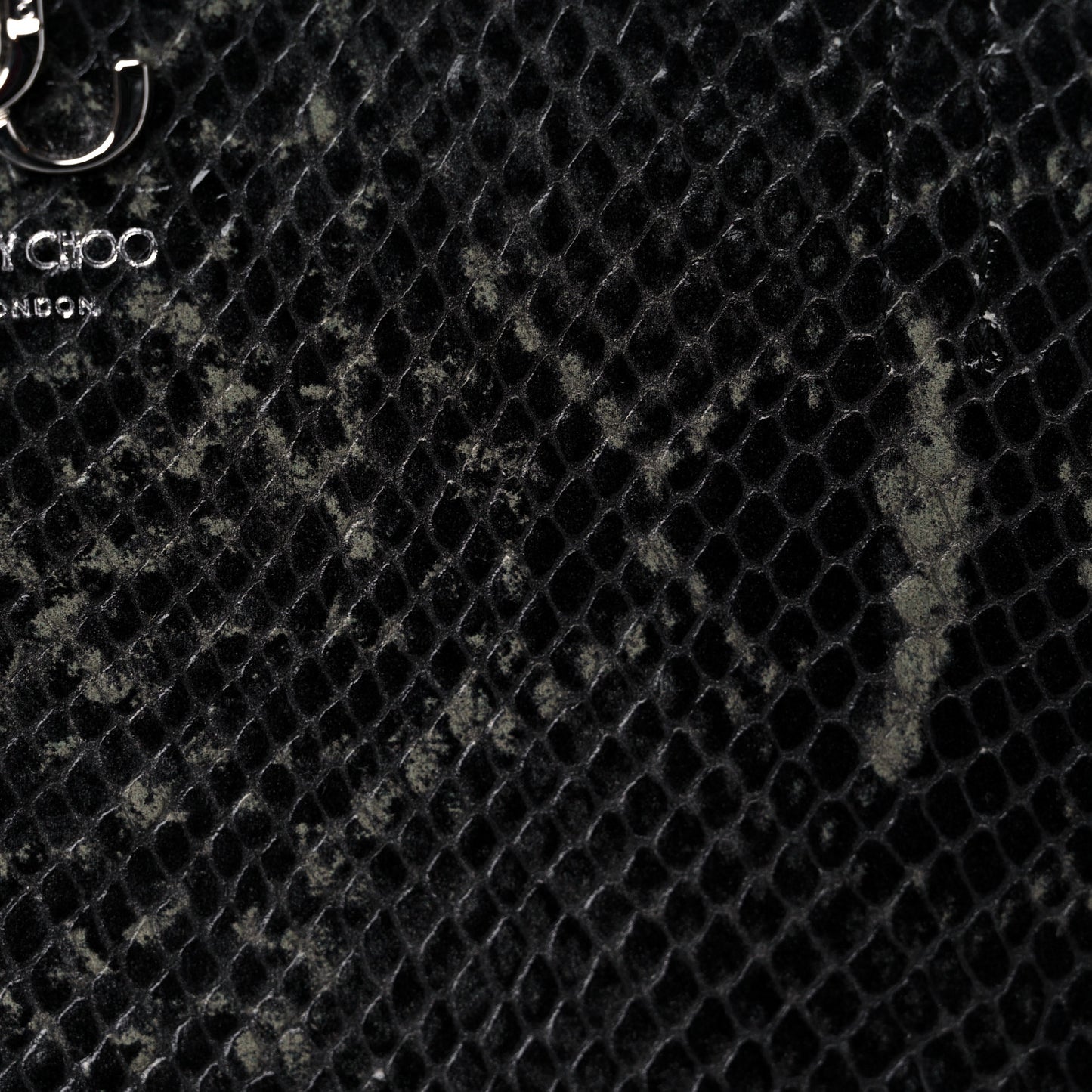 Snakeskin Embossed Calfskin JC Tote Anthracite