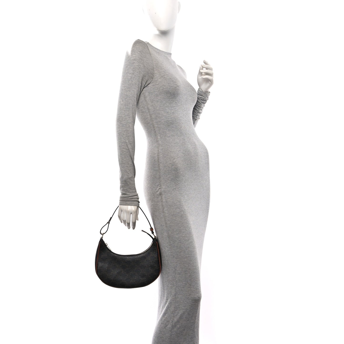 Triomphe Canvas Calfskin Ava Shoulder Bag Tan